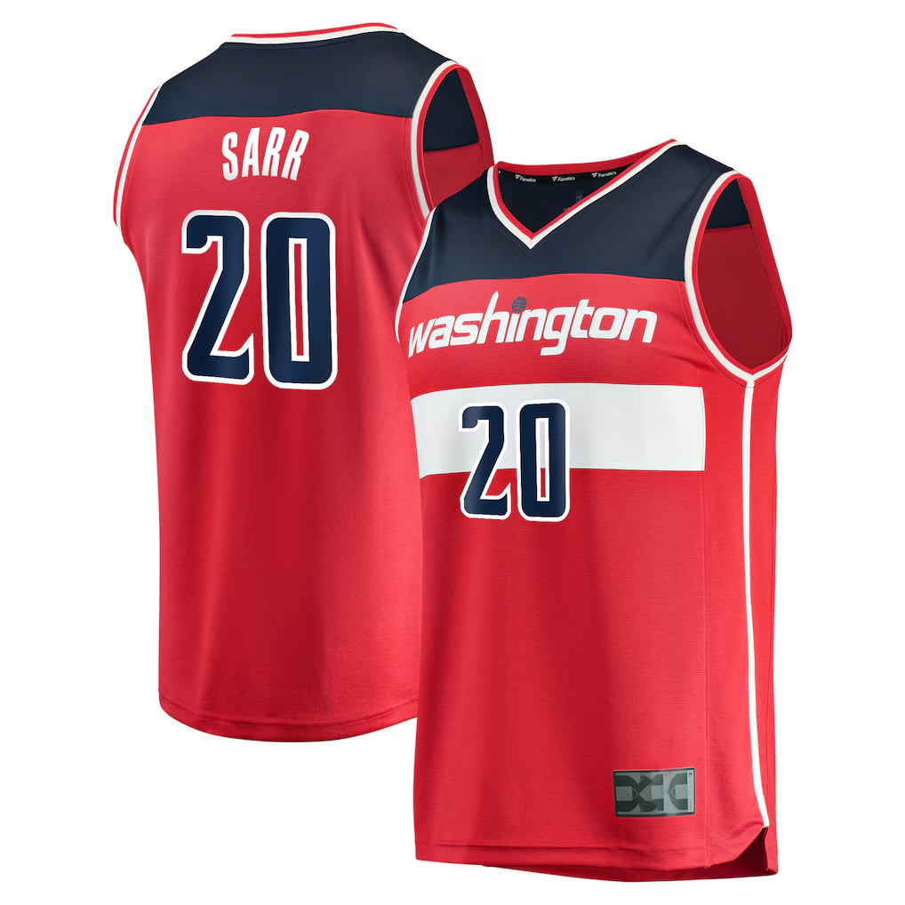 Jdoa W.Wizards #20 Alexandre Sarr Red Fast Break Replica Player Jerseys - Icon Edition