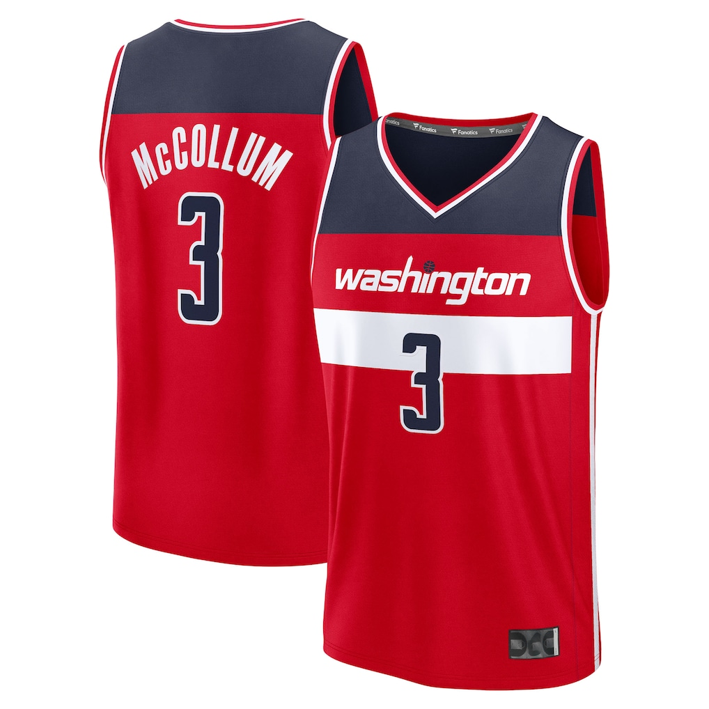 Jdoa W.Wizards #3 CJ McCollum Red Fast Break Replica Player Jerseys - Icon Edition