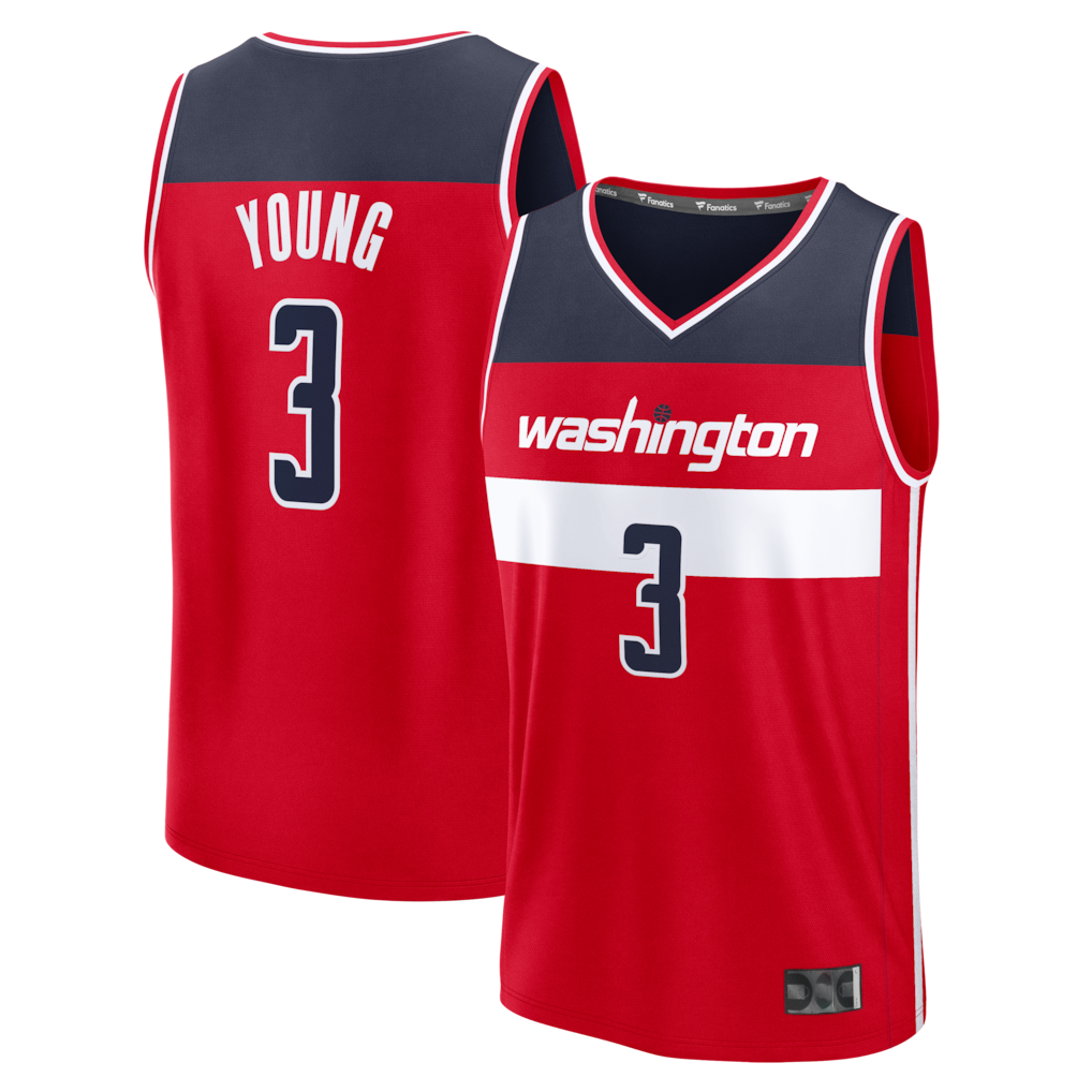 Jdoa W.Wizards #3 Trae Young Red Fast Break Jerseys - Icon Edition