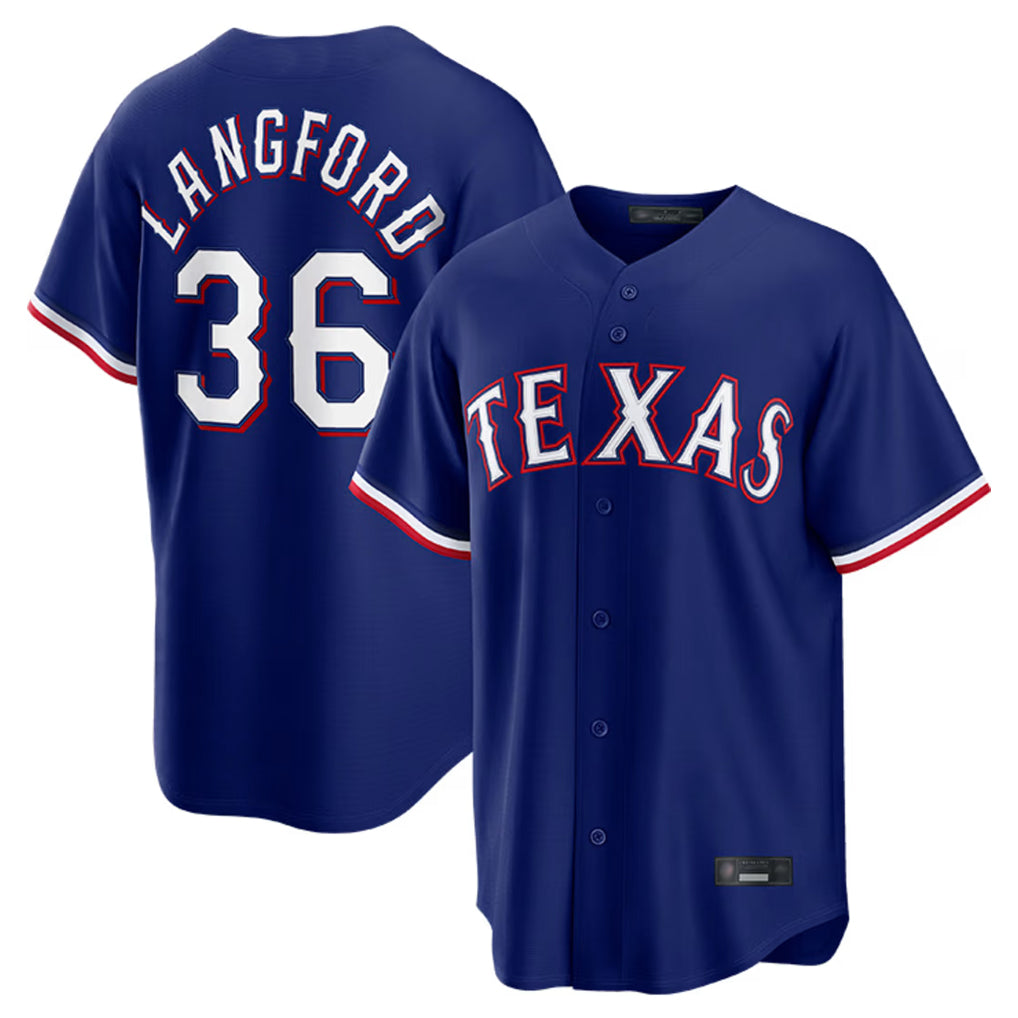 T.Rangers #36 Wyatt Langford Player Royal Home Game Jdoa Stitched Jerseys