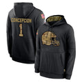 C.Browns #1 KC Concepcion Player Black Salute to Service Pullover Hoodies Limited Jdoa Stitched Jerseys