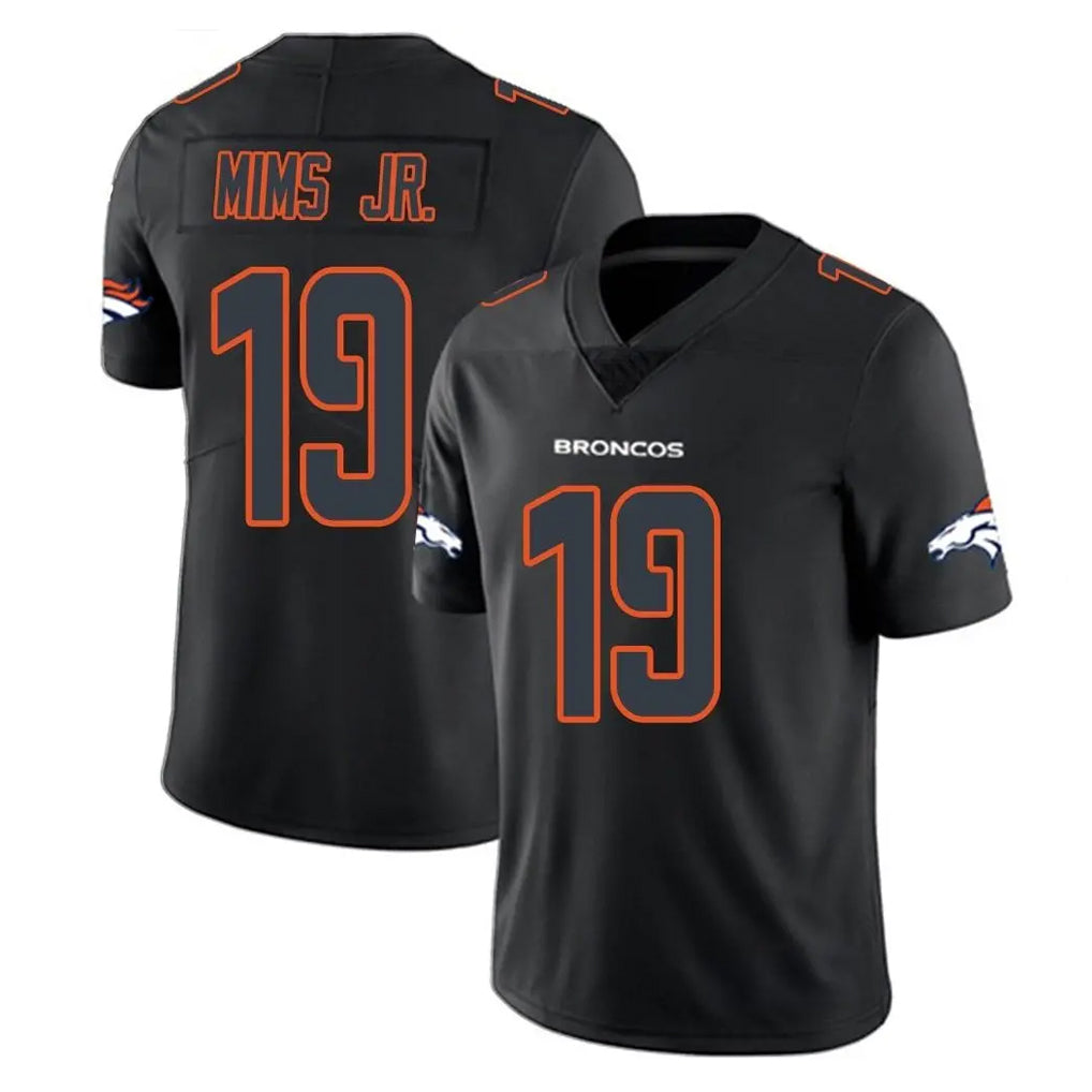 D.Broncos #19 Marvin Mims Jr. Player Black Impact Limited Game Jdoa Stitched Jerseys
