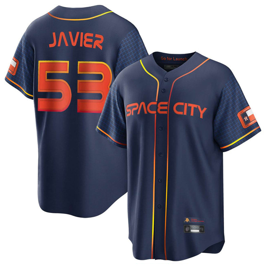 H.Astros #53 Cristian Javier Player Navy City Connect Home Game Jdoa Stitched Jerseys