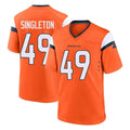D.Broncos #49 Alex Singleton Player Orange Home Game Jdoa Stitched Jerseys