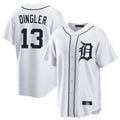 D.Tigers #13 Dillon Dingler Player White Home Game Jdoa Stitched Jerseys