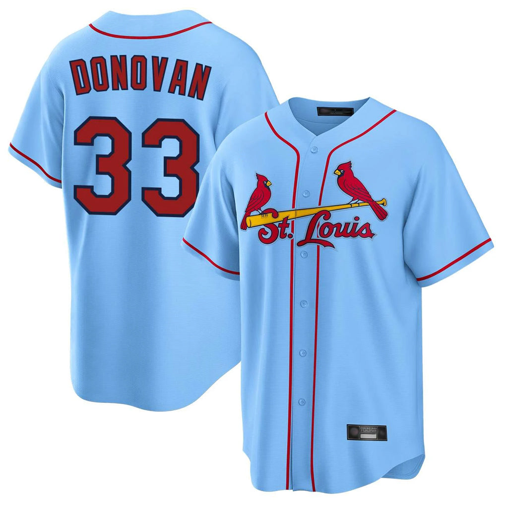 St. Louis Cardinals #33 Brendan Donovan Player Light Blue Home Game Jdoa Stitched Jerseys