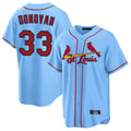 St. Louis Cardinals #33 Brendan Donovan Player Light Blue Home Game Jdoa Stitched Jerseys