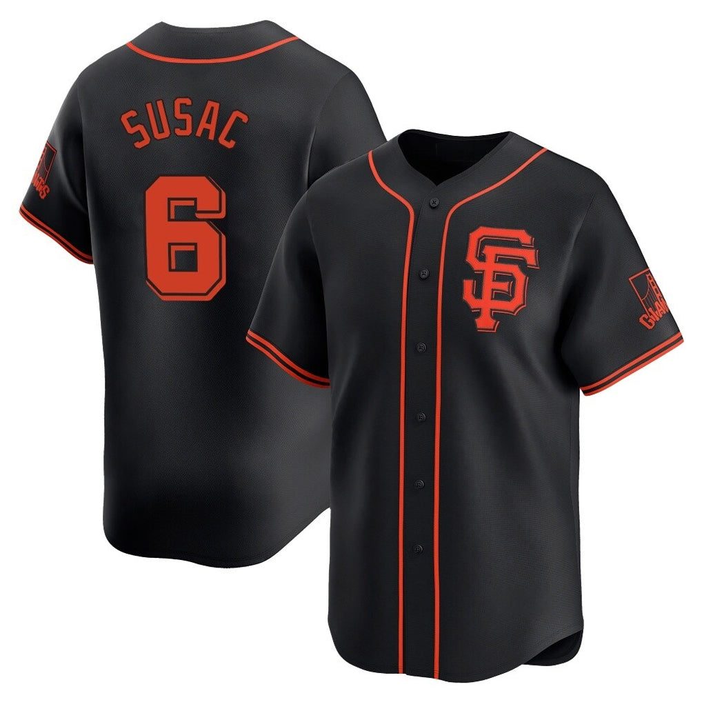 SF.Giants #6 Daniel Susac Player  Black 2026 Home Limited Jdoa Stitched Jerseys