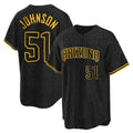 A.Diamondbacks #51 Randy Johnson Player Black Snake Skin City Home Game Jdoa Stitched Jerseys