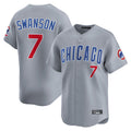 C.Cubs #7 Dansby Swanson Player Gray Road Limited Home Jdoa Stitched Jerseys