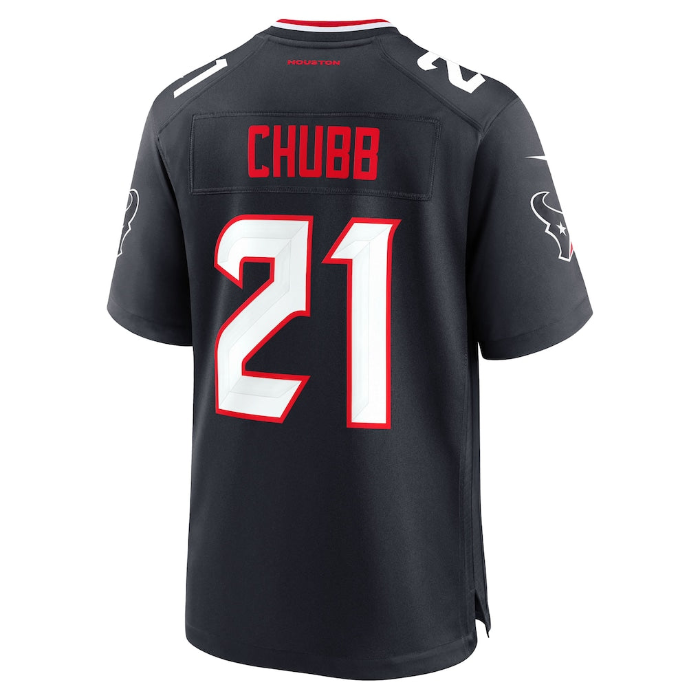 Jdoa H.Texans #21 Nick Chubb Navy Team Game Jersey