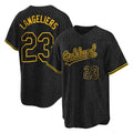 Athletics #23 Shea Langeliers Player Black Snake Skin City Home Game Jdoa Stitched Jerseys
