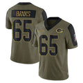 GB.Packers #65 Aaron Banks Player Olive Salute To Service Limited Game Jdoa Stitched Jerseys