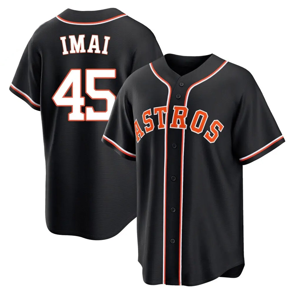 H.Astros #45 Tatsuya Imai Player Black Fashion Out Home Game Jdoa Stitched Jerseys