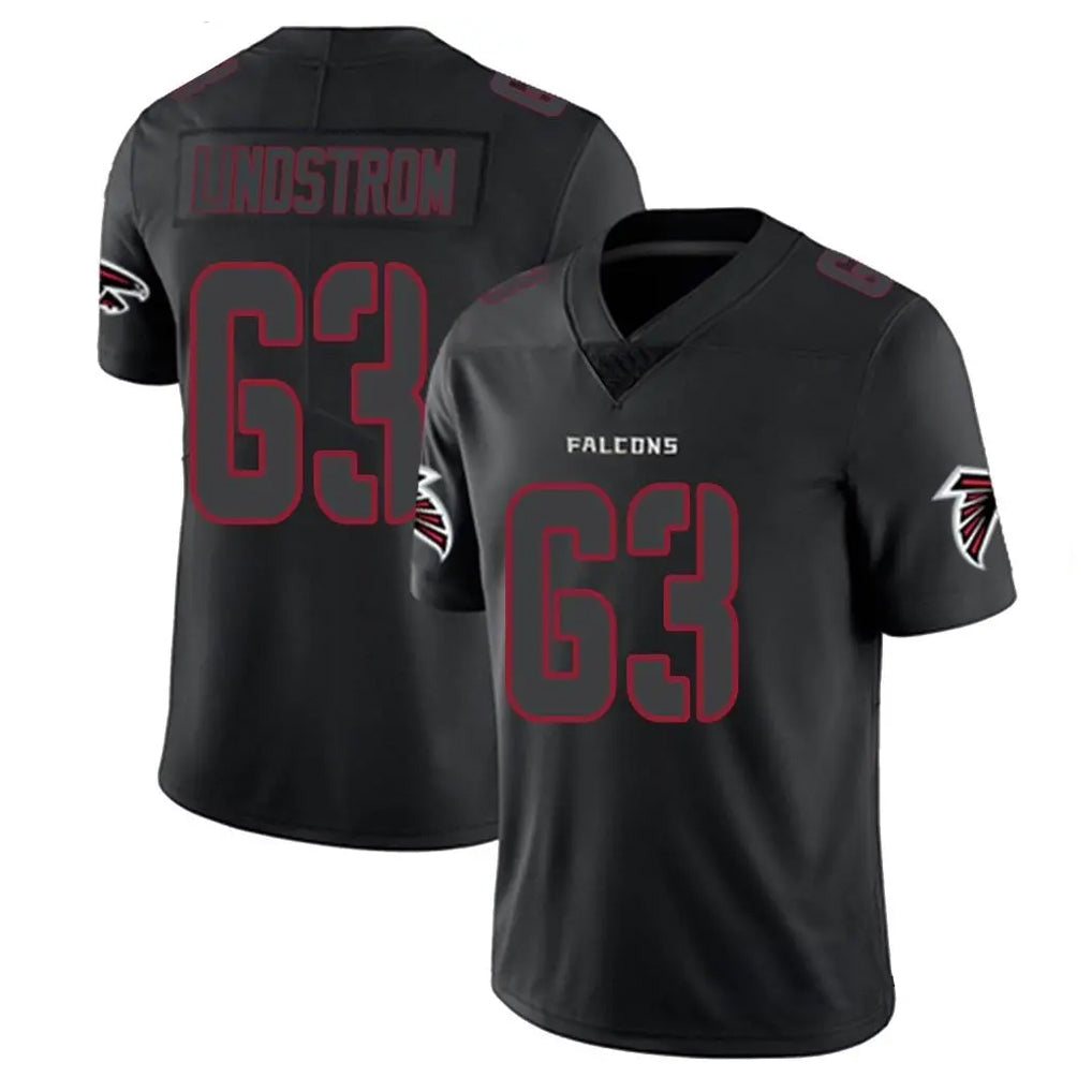 A.Falcons #63 Chris Lindstrom Player Black Impact Limited Game Jdoa Stitched Jerseys