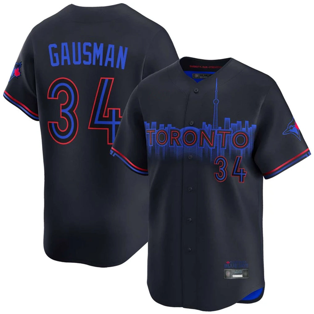 T.Blue Jays #34 Kevin Gausman Player Black City Connect Jdoa Stitched Jerseys