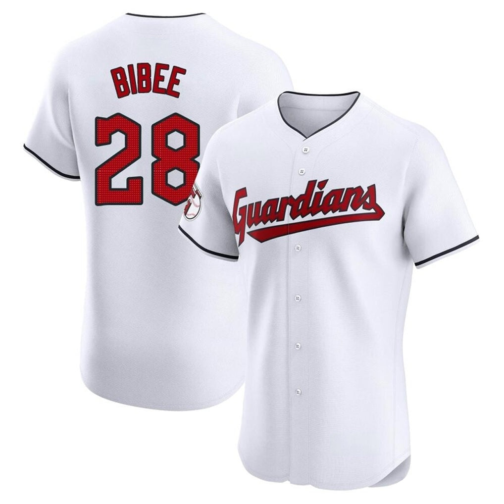 C.Guardians #28 Tanner Bibee Player White Limited Elite Home Jdoa Stitched Jerseys