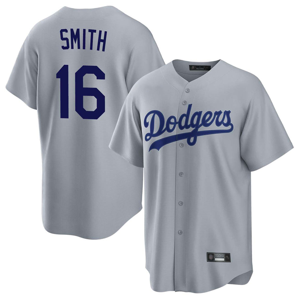 LA.Dodgers #16 Will Smith Player Gray Game Jdoa Stitched Jerseys