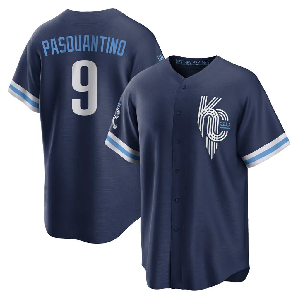 KC.Royals #9 Vinnie Pasquantino Player Navy City Connect Home Game Jdoa Stitched Jerseys