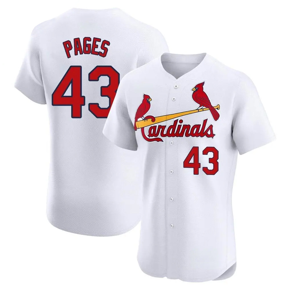St. Louis Cardinals #43 Pedro Pages Player White Home Limited Elite Jdoa Stitched Jerseys
