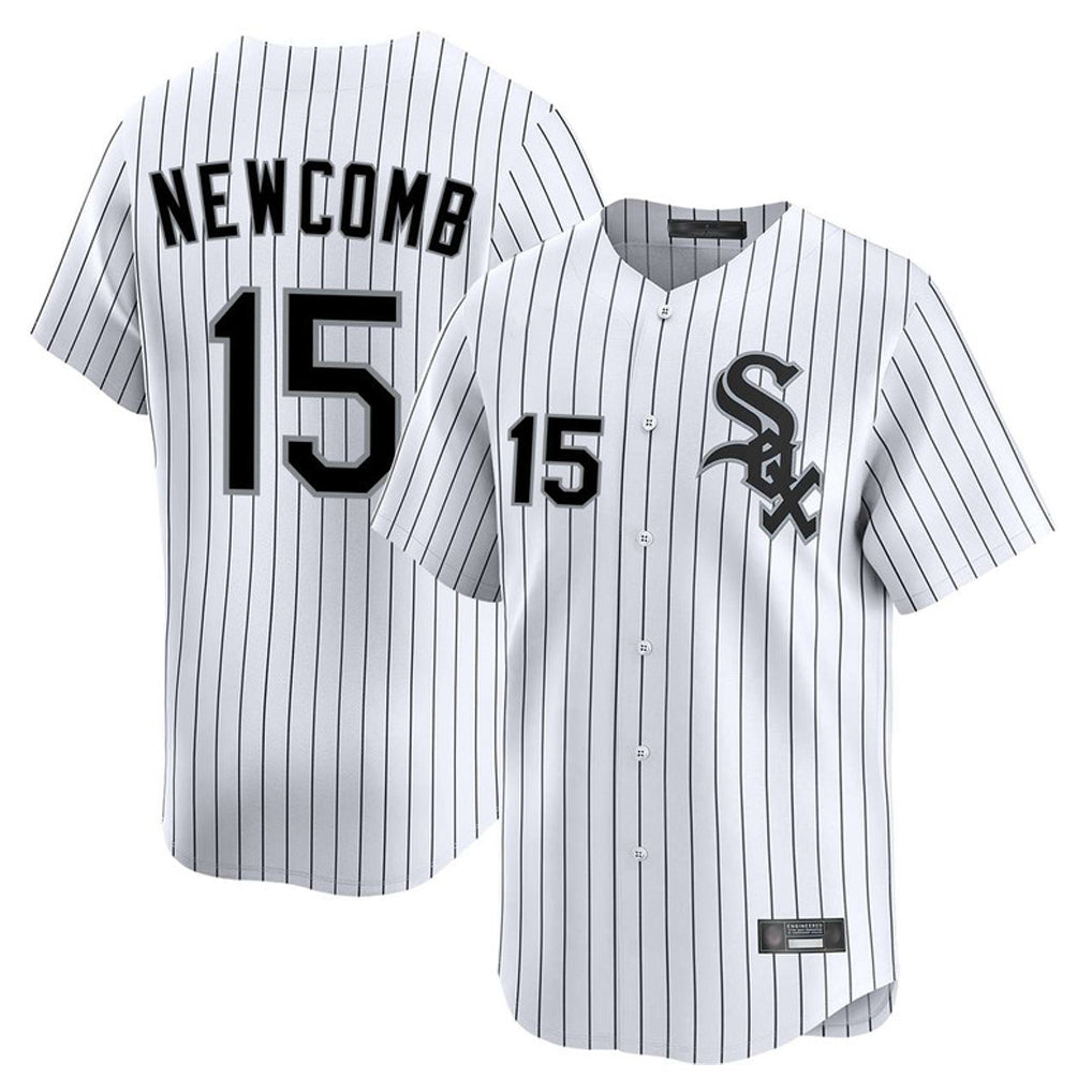 C.White Sox #15 Sean Newcomb Player White Stripe Limited Home Jdoa Stitched Jerseys