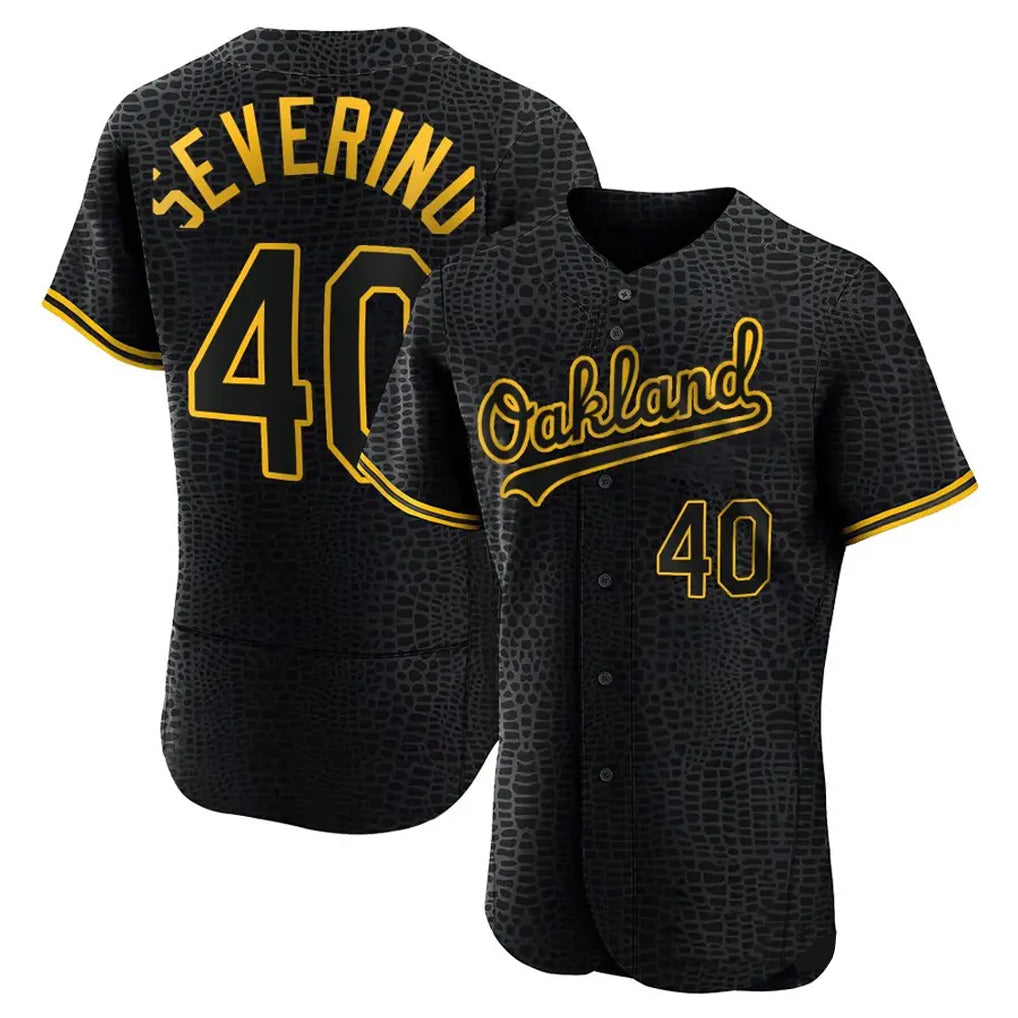 Athletics #40 Luis Severino Player Black Snake Skin City Limited Elite Home Game Jdoa Stitched Jerseys