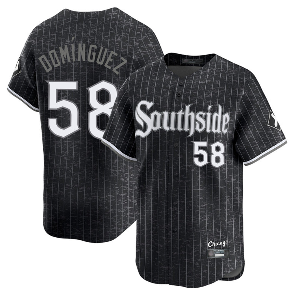 C.White Sox #58 Seranthony Dom¨ªnguez Player Black City Connect Limited Home Jdoa Stitched Jerseys