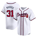 A.Braves #31 Greg Maddux Player White Limited Home Game Jdoa Stitched Jerseys