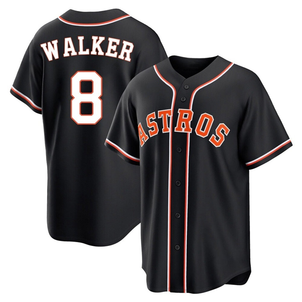 H.Astros #8 Christian Walker Player Black Fashion Out Home Game Jdoa Stitched Jerseys