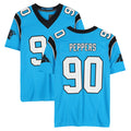 C.Panthers #90 Julius Peppers Player Blue Mitchell & Ness Legacy Replica Jdoa Stitched Jerseys