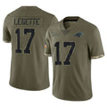 C.Panthers #17 Xavier Legette Player Olive Salute to Service Game Jdoa Stitched Jerseys