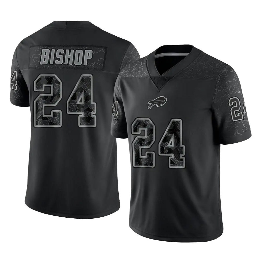 B.Bills #24 Cole Bishop Player Black RFLCTV Limited Jdoa Stitched Jerseys