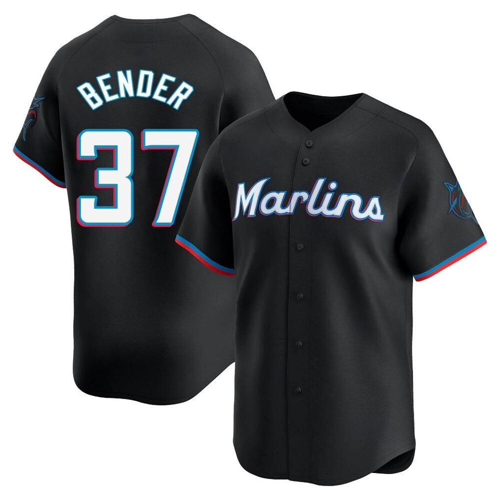 M.Marlins #37 Anthony Bender Player Black  Home Limited Jdoa Stitched Jerseys