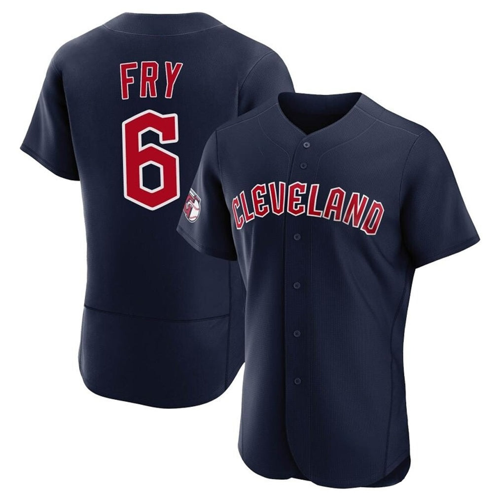 C.Guardians #6 David Fry Player Navy Limited Elite Home Jdoa Stitched Jerseys