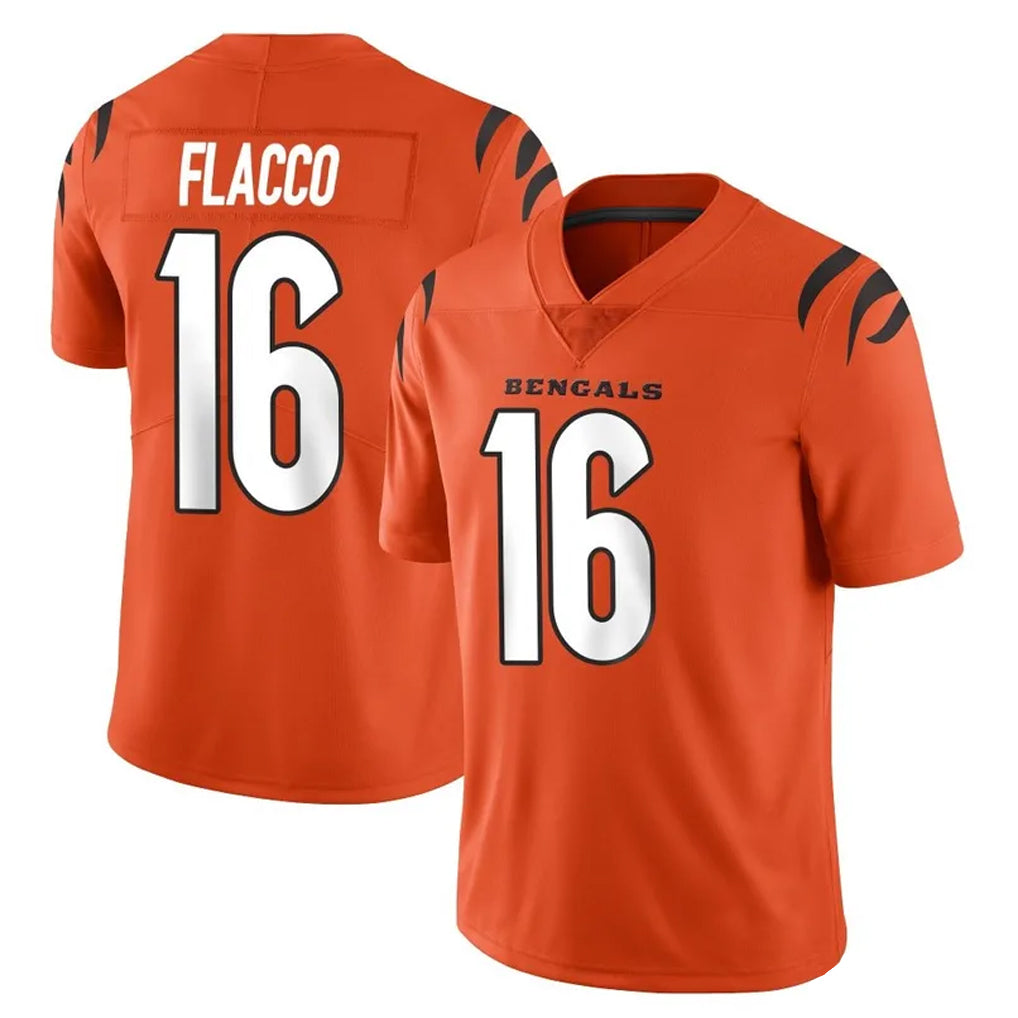 C.Bengals #16 Joe Flacco Player Orange Vapor Untouchable Limited Home Game Jdoa Stitched Jerseys