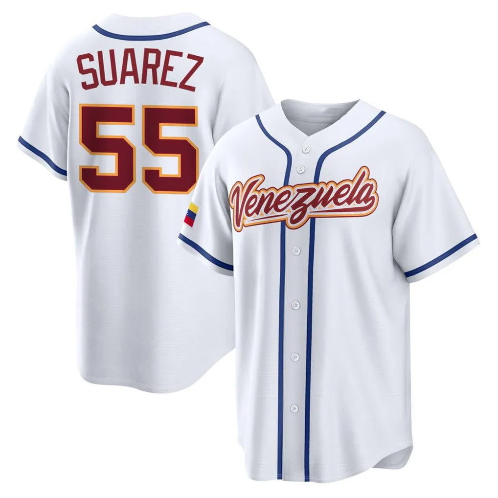 B.Red Sox #55 Ranger Suarez Player White 2026 World Classic Limited Home Game Jdoa Stitched Jerseys