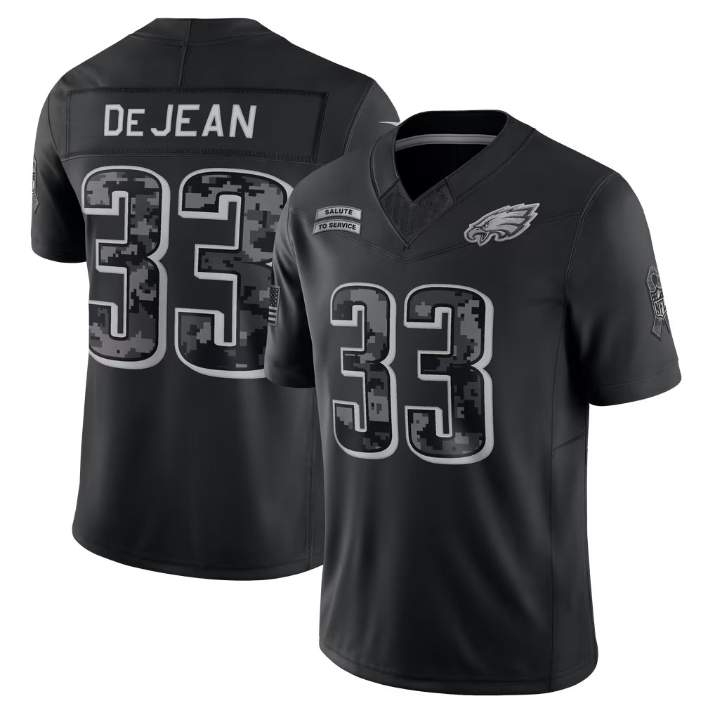 P.Eagles #33 Cooper DeJean Player Black Limited 2026 Salute to Service Home Game Xdoa Stitched Jerseys