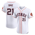 H.Astros #21 Yainer Diaz Player White Limited Elite Home Jdoa Stitched Jerseys