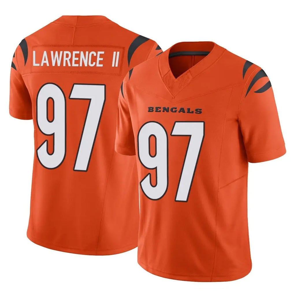 C.Bengals #97 Dexter Lawrence II Player Orange Vapor F.U.S.E. Limited Home Game Jdoa Stitched Jerseys