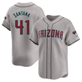 A.Diamondbacks #41 Carlos Santana Player Gray Road Limited Home Game Jdoa Stitched Jerseys