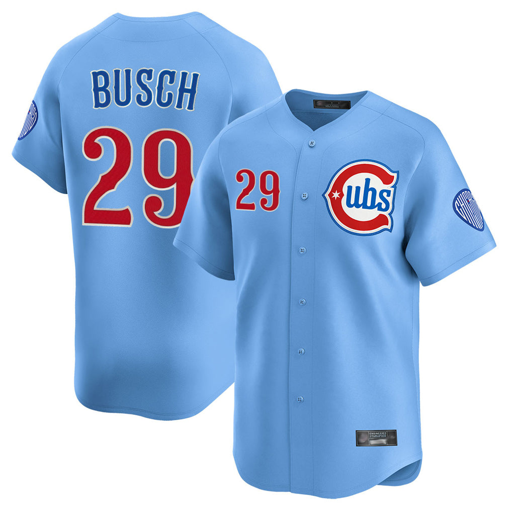 C.Cubs #29 Michael Busch Player Light Blue Limited Home Jdoa Stitched Jerseys