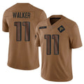 A.Falcons #11 Jalon Walker Player Brown Salute To Service Limited Jdoa Stitched Jerseys