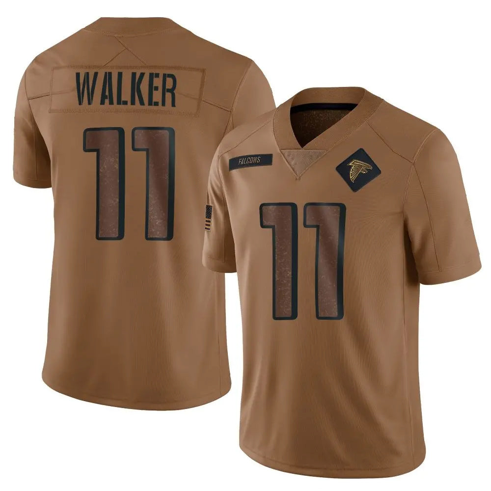 A.Falcons #11 Jalon Walker Player Brown Salute To Service Limited Jdoa Stitched Jerseys