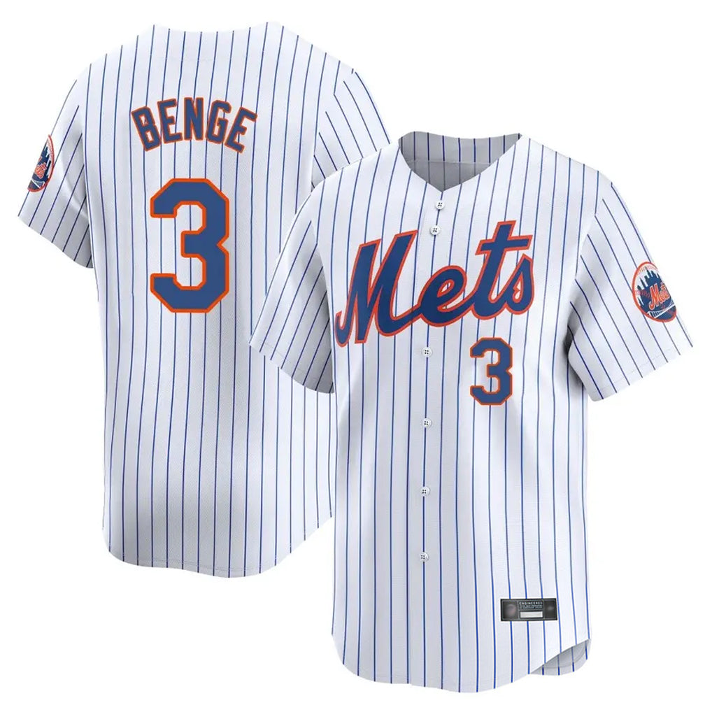 NY.Mets #3 Carson Benge Player White Home Replica Jdoa Stitched Jerseys