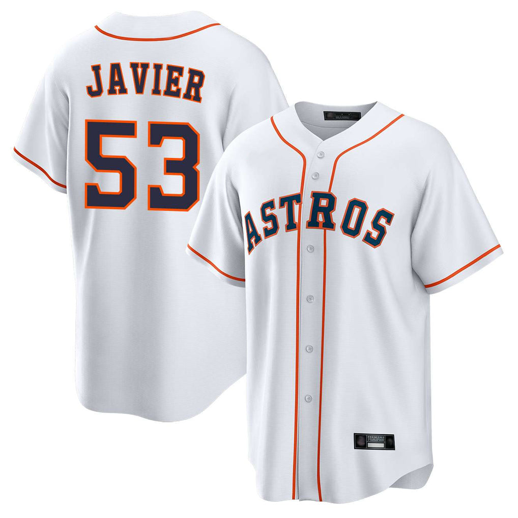 H.Astros #53 Cristian Javier Player White Home Game Jdoa Stitched Jerseys