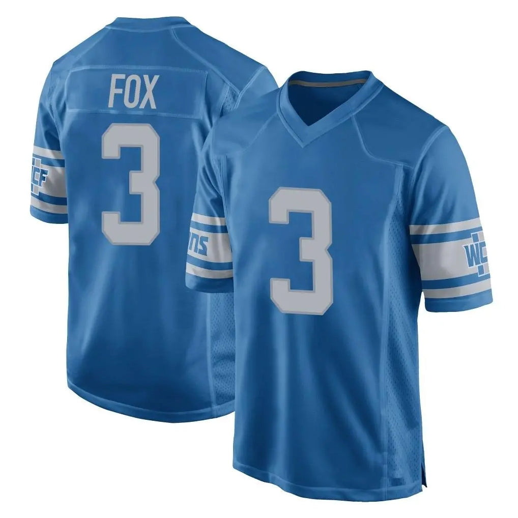 D.Lions #3 Jack Fox Player Blue Vapor Untouchable Throwback Game Jdoa Stitched Jerseys