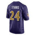 B.Ravens #24 Malaki Starks Player Purple Color Rush Game Home Jdoa Stitched Jerseys