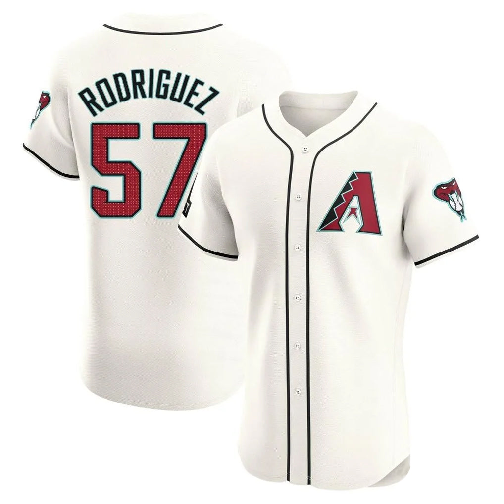 A.Diamondbacks #57 Eduardo Rodriguez Player Cream Limited Elite Home Game Jdoa Stitched Jerseys