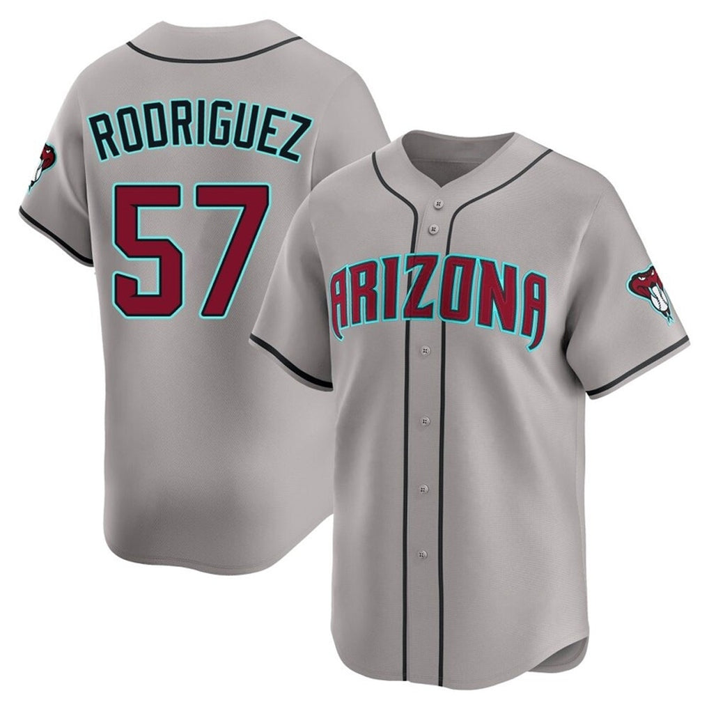 A.Diamondbacks #57 Eduardo Rodriguez Player Gray Road Limited Home Game Jdoa Stitched Jerseys