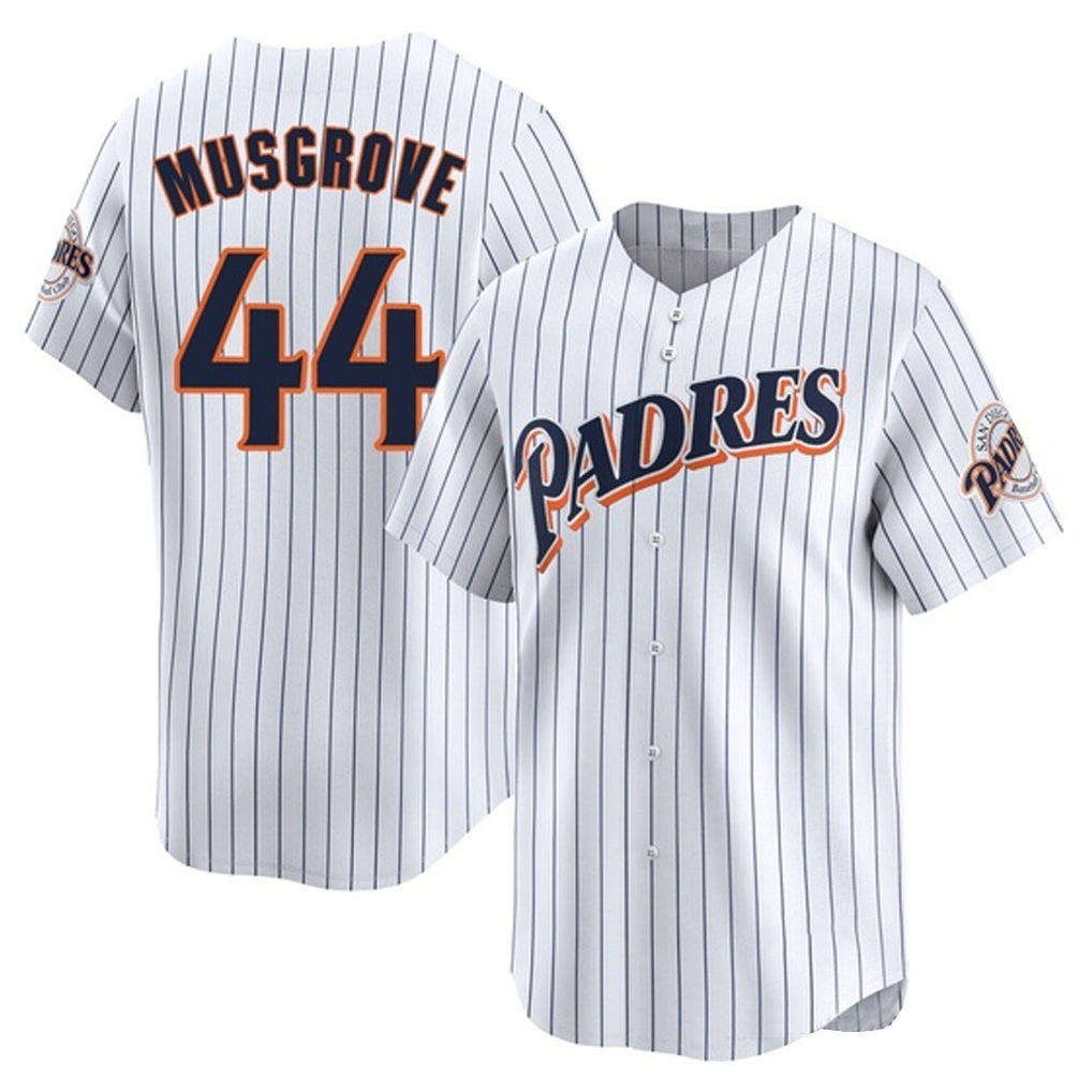 S.Diego Padres #44 Joe Musgrove Player White Cooperstown Collection Limited Home Jdoa Stitched Jerseys